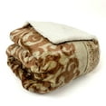 thumbnail image 2 of Korean Mink Blanket Queen Size, Floral Print - Thick Heavy Korean Blanket - 5 LB Heavy Fleece Mink Style, 95"x 79", (Brown Floral), 2 of 7