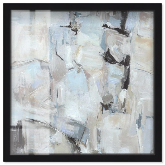 Through the Mist Shadowbox Print Neutral Wall Decor by Art Remedy, Black Frame, 12 x 12