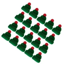 BRIGHTFUFU Mini Santa Hat Craft Knitted Wool Christmas Decoration For Adults 20Pcs