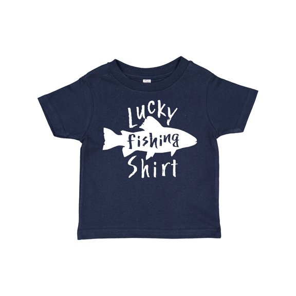 Inktastic Lucky Fishing Shirt Fish Boys or Girls Toddler T-Shirt