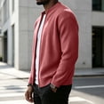 thumbnail image 5 of Mens Full Zip Cardigan Sweater Casual Mock Neck Ribbed Knitted Winter Chunky Sweaters, M, 5 of 7