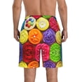 thumbnail image 3 of Kll Brightly Colored Cupcakes Men'S Casual Summer Beach Shorts Hawaiian Shorts With Pockets-Medium, 3 of 9