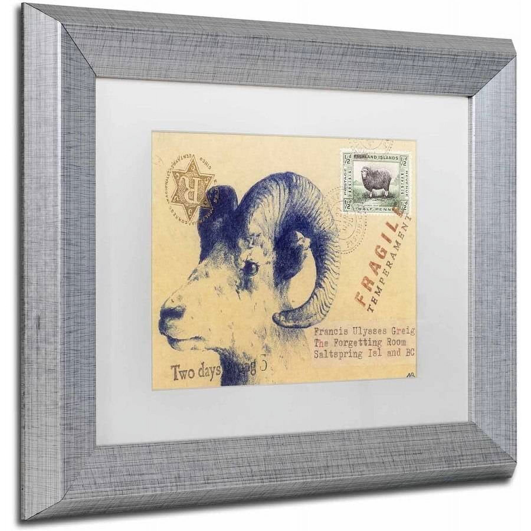 Trademark Fine Art 'Ulysses' Canvas Art by Nick Bantock, White Matte, Silver Frame