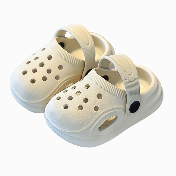 KPOPLK Toddler Clogs Boys Girls Ganden Shoes Little Kids Slip on Slides Sandals Children Summer Beach Pool Water Shower Slippers Size 10,Khaki