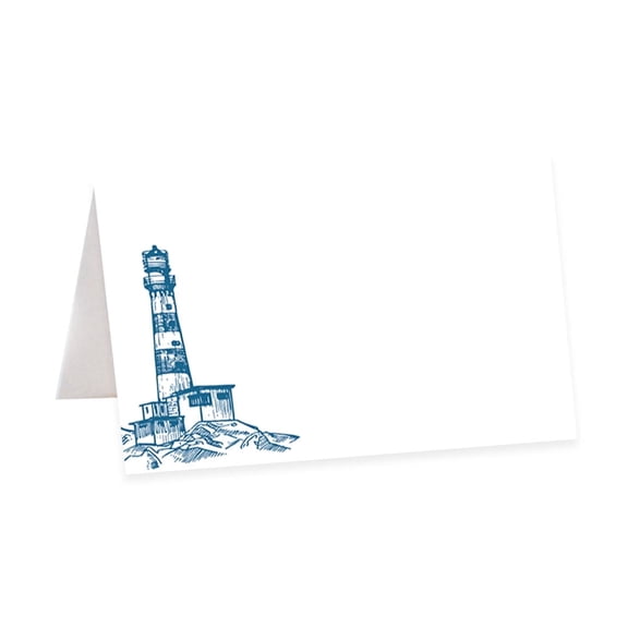 Koyal Wholesale Table Tent Place Cards Nautical Lighthouse Line Drawing Decorative Wedding Cardstock 56 Count