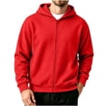 thumbnail image 3 of Chiccall Mens Zip-up Hoodies Long Sleeve Loose Fit Sweatshirts Casual Athletic Solid Jacket for Men, 3 of 6