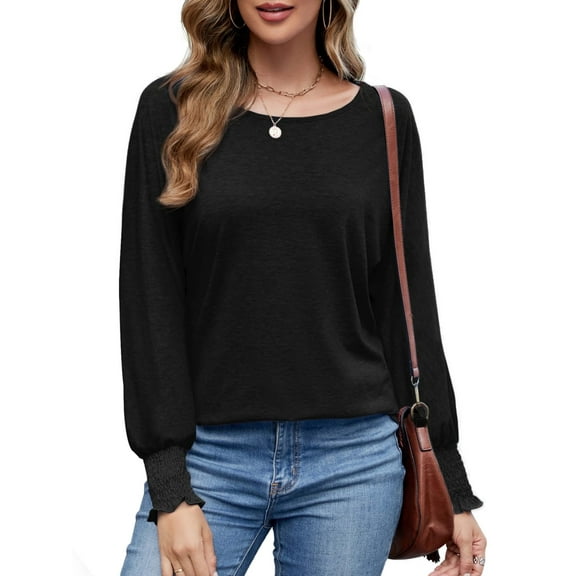 Long Sleeve Tops for Women 2024 Fashion T Shirts for Women Crewneck Casual Loose Shirts Basic Tee