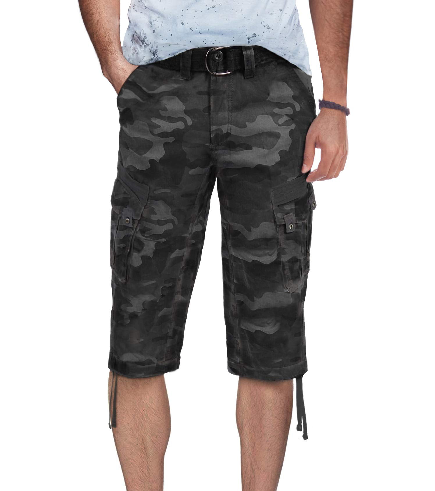 Extra Long Cargo Tactical Shorts Camo BDU Uniform Military Fatigues Below Knee 