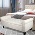 thumbnail image 6 of Fionafurn Flax End of Bed Storage Ottoman Bench,19.7" D x 51.2" W x 20.5" H, Creamy White, 6 of 8