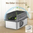 thumbnail image 6 of Stainless Steel Litter Box, 14 Inch Cat Litter Box, Metal Litter Pan with Lid, Extra Large Litter Box with Scoop, Dark Gray, 6 of 7