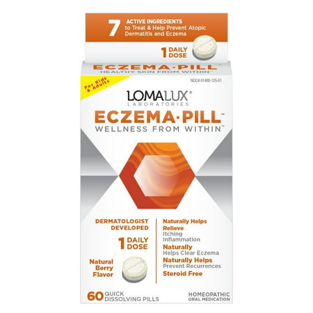 Eczema Pill, All Natural Skin Clearing Minerals - Steroid Free - Dermatologist Developed For Children & Adults, Natural Berry Flavor, 60 Quick Dissolving Pills,.., By Loma (Best Topical Steroid For Eczema)