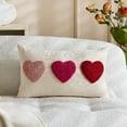 thumbnail image 3 of Decorr Valentines Throw Pillow Covers with Hearts Decorative Accent Throw Pillow Covers for Couch Sofa Living Room Decor Couple Present Valentine Gift, 20 x 12 Inches, 3 of 5