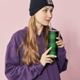 thumbnail image 4 of Green Check Skinny Tumbler 20oz - Insulated Water Bottle- Birthday Gifts for Mom Sister Friends Women, 4 of 7