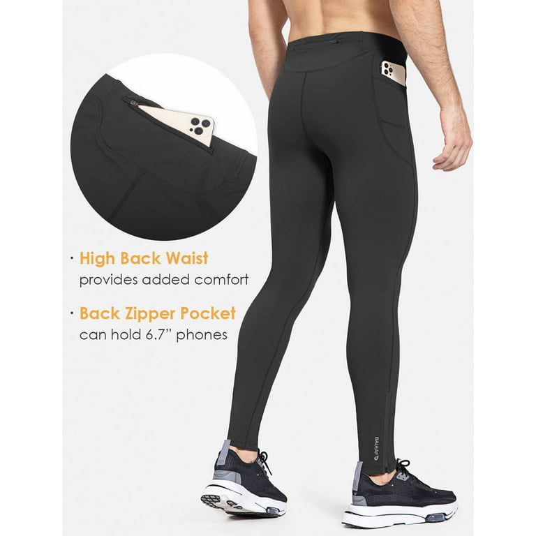 FitsT4 Thermal Fleece Lined Cycling Tights Winter Hiking Leggings Running  Workout Pants for Men Cold Weather Zip Pockets Grey/Black: Buy Online at  Best Price in UAE 