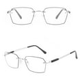 thumbnail image 2 of Mens Polygonal Frames Metal Reading Glasses Anti-Blue Light Business Readers, 2 of 2