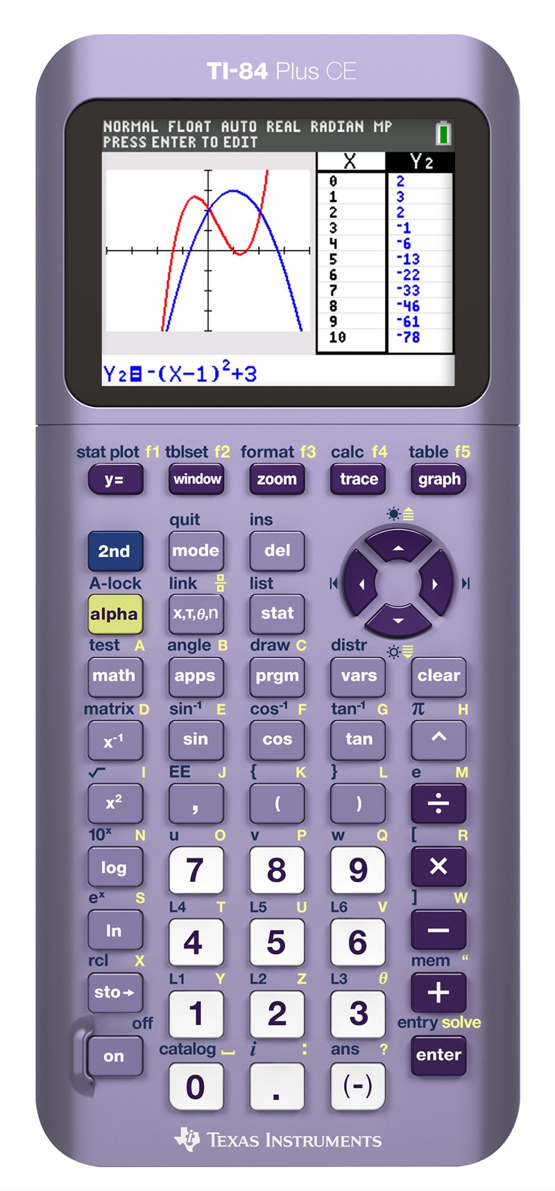Texas Instruments Purple TI-84 Plus CE Graphing Calculator - image 2 of 4