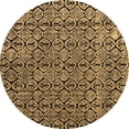 thumbnail image 1 of Ahgly Company Indoor Round Abstract Brown Modern Area Rugs, 5' Round, 1 of 4