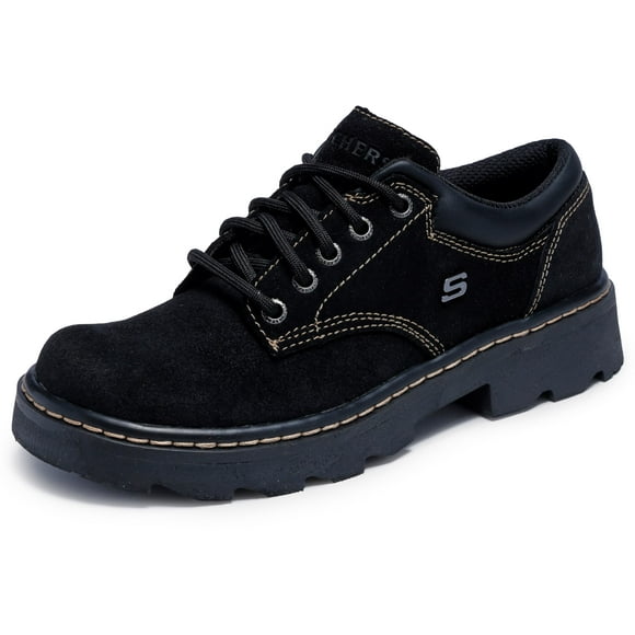 Zapatos Skechers Parties-Mate Oxford para mujer, piel negra, 7 m