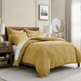 thumbnail image 3 of Levtex Home - Cloud Waffle Duvet Cover Set - Twin Duvet Cover + One Standard Pillow Case - Waffle Weave - Ochre - Duvet Cover (68 x 88in.) and Pillow Case (26 x 20in.) - Cotton, 3 of 9