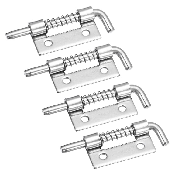 Spring Loaded Latch Pin, 4 Pack 1.97" - 304 Stainless Steel Spring Latch, Left-Handed with Hole (Silver)