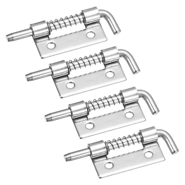 Unique Bargains Spring Loaded Latch Pin, 4 Pack 1.97' - 304 Stainless Steel Spring Latch, Left-Handed with Hole (Silver)