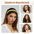 thumbnail image 4 of Juego de 3 diademas Unique Bargains de moda diademas plisadas color sólido accesorios para el cabello de perlas sintéticas para mujer fiesta verde, 4 of 7