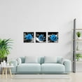 thumbnail image 6 of Blue Wall Decor for Living Room Blue Bathroom Accessories Black and White Canvas Wall Art Blue Rose Music Pictures Bedroom Decor Modern Painting Kitchen Home Decorations 14x14 3 Pcs/Set, 6 of 6