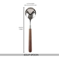 thumbnail image 2 of Set of 4-7.59-Inch Soup Spoons with Wood Handles - 304 Stainless Steel Round Dinner Spoons - Mirror Polish Flatware for Home Kitchen (Soup spoon-Polished), 2 of 7