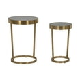 thumbnail image 4 of Sagebrook Home Modern Glam Set of 2 Iron and Glass Square Side Tables, Metal Finish - 16" x 16" x 23", 4 of 8