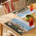 thumbnail image 4 of Flower Placemats Set of 4, White Purple Floral Spring Vine Oil Painting Style Botanical Non-Slip Place Mats Washable Table Mats for Kitchen Dining Table Decorations Indoor/Outdoor, 4 of 9