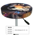 thumbnail image 4 of Hirioo Colorful Wolf Head for Round Bar Stool Seat Covers Washable Stool Cushion Slipcover Elastic Bar Chair Covers for 12-14 Inch Chair-13 inch, 4 of 7
