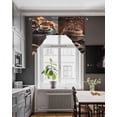 thumbnail image 4 of Coffee Beans Swag Valance for Window, Vintage Country Hot Coffee Bread Light Filtering Swag Curtain Rod Pocket Kitchen Curtain Valance for Bedroom, 4 of 6