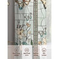 thumbnail image 6 of Spring Sheer Curtains 96 Inch Length 2 Panels Set for Living Room/Bedroom, Butterfly Summer Botanical Flower Semi Curtain Sheers Drapes Rod Pocket Curtains Window Treatment Set 52''x96''x2, 6 of 7