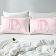thumbnail image 4 of Erosebridal Pink Bow Bed Sheets Set Queen Size, Initial P Bed Sheets Queen, Princess Room Decor 4 Pieces, 4 of 7