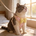 thumbnail image 7 of AuroraX Checked Pet Harness Set Adjustable Mesh Vest Easy Fit Lightweight Breathable Two Piece Pet Supplies for Dog Cat Pink, 7 of 7