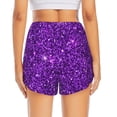 thumbnail image 4 of Uemuo Purple Glitter Pattern Women's Athletic Shorts High Waisted Running Shorts with Liner Pockets Gym Elastic Workout Shorts-Small, 4 of 9