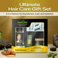 thumbnail image 2 of (4 pack) Herbishh Hair Care Gift Set for Women & Men – Dark Brown Hair Dye Shampoo, Argan Hair Oil, Keratin & Argan Hair Mask, Hair Color Stain Remover Wipes – Holiday or Anniversary Hair Gift Set for Her, 2 of 8