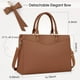 thumbnail image 2 of Bolsa para portátil RAINSMORE de piel sintética impermeable de 15.6 pulgadas para mujer, 2 of 8