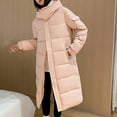 thumbnail image 6 of XPMWRP Women's Quilted Hooded Puffer Jacket Long Sleeve Solid Color Long Coat Winter Warm Thick Zipper Jacket with Pockets Pink XL, 6 of 9