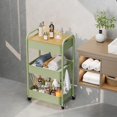 thumbnail image 6 of 3 Tier Rolling Cart with Table Top, Sturdy Metal Storage Organizer with Locking Wheels & Hooks for Office, Kitchen & Bathroom, 6 of 7