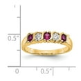 thumbnail image 3 of 14K Yellow Gold Ring Band Wedding Diamond Round Ruby Red, 3 of 3