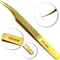thumbnail image 2 of LLBA Lash Tweezer Professional Volume False Lash Application Tool | Multi Shapes & Purposes Tweezers | Non-Slip Grip Tweezers for Volume, Isolation & Classic Lashes (Gold, Girl Boss Isolation), 2 of 7