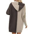 thumbnail image 5 of RYDCOT Hooded Sweater Coats for Women Knee Length Long Cardigans Cable Knitted Open Front Oversized Outerwear Fall Winter Sweater Coats Clearance, 5 of 9