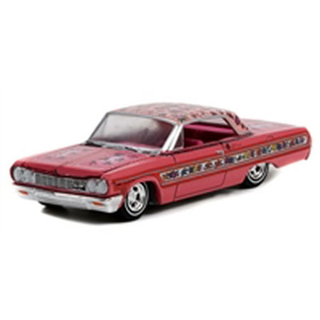 Greenlight Collectibles California Lowriders Series 1 - 1964 Chevrolet Impala Lowrider (Pink with Roses)
