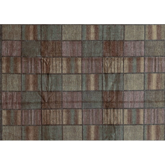 Ahgly Company Indoor Rectangle Abstract Light Blue Modern Area Rugs, 2' x 5'