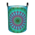 thumbnail image 1 of DouZhe Waterproof Collapsible Large Laundry Baskets, Geometric Spiral Mandela Prints Circular Hamper with Handles, 1 of 7
