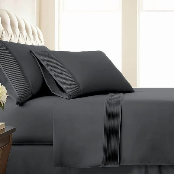 Stylish Pleated Hem 21-inch Extra Deep Pocket Comfortable Microfiber Sheet Set by Southshore Fine Linens