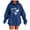Blue, variant on Lightweight Hoodies for Women Tunic Sweatshirt with Pockets Fleece Long Sleeve Pullover Graphic Oversized Tops