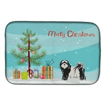 Tibetan Terrier Christmas Tree Dish Drying Mat