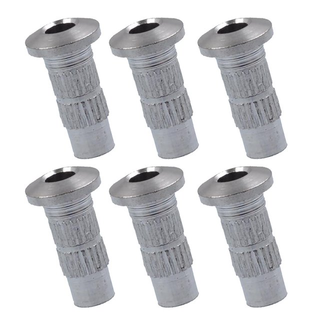 6x viros de cuerda de puente de guitarra eléctrica a través de viros de montaje de cuerpo cromadas Cromo Yuyangstore Férrulas de cadena